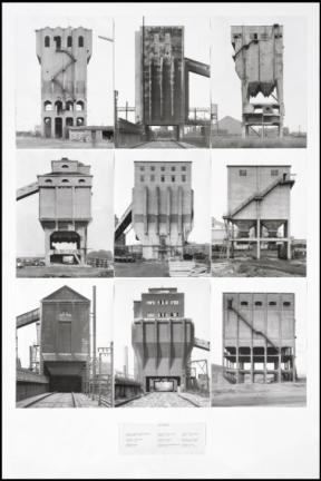 Coal Bunkers 1974 by Bernd Becher and Hilla Becher 1931-2007, born 1934
